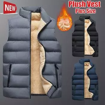 Мужская мода осень и зима утолщенная куртка жилет для пуха хлопковая безрукавка жилет мужской плюс размер 10XL теплая мужская одежда XXXXL чёрный