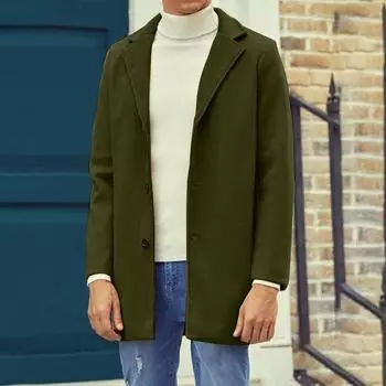 Мужская мода, осенне-зимние однотонные топы, тонкая куртка с поясом, модная ветровка большого размера L синий