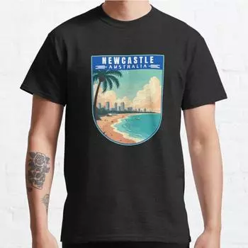 Мужская мода повседневная футболка с коротким рукавом Newcastle In New South Wales Australia Black Tees Oversize T Shirts S чёрный