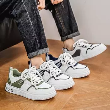 Мужская мода, повседневная низкая обувь для скейтбординга, удобные кроссовки для мальчиков, студенты, трендовая мягкая подошва, классическая дышащая нескользящая спортивная обувь 39 чёрный/белый