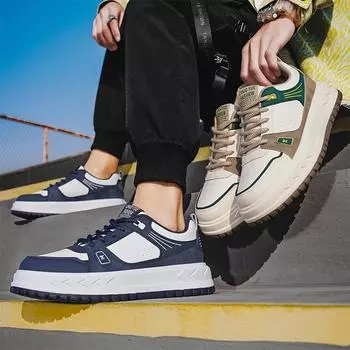 Мужская мода, повседневная низкая обувь для скейтбординга, удобные кроссовки для мальчиков, студенты, трендовая мягкая подошва, классическая дышащая нескользящая спортивная обувь 39 синий/белый