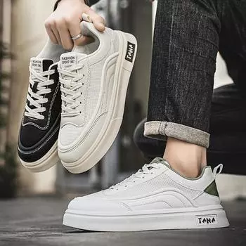 Мужская мода, повседневная низкая обувь для скейтбординга, удобные кроссовки для мальчиков, студенты, трендовая мягкая подошва, классическая дышащая нескользящая спортивная обувь 39 зелёный/белый