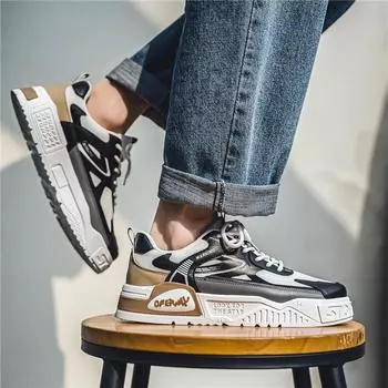 Мужская мода, повседневная низкая обувь для скейтбординга, удобные кроссовки для мальчиков, студенты, трендовая мягкая подошва, классическая дышащая нескользящая спортивная обувь 39 белый/чёрный