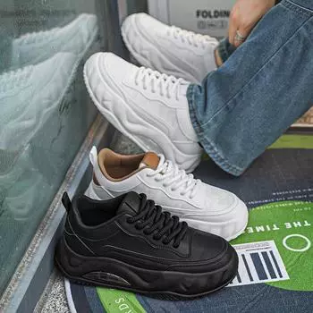 Мужская мода, повседневная низкая обувь для скейтбординга, удобные кроссовки для мальчиков, студенты, трендовая мягкая подошва, классическая дышащая нескользящая спортивная обувь 39 белый/коричневый