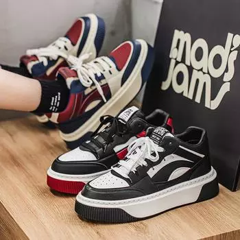 Мужская мода, повседневная низкая обувь для скейтбординга, удобные кроссовки для мальчиков, студенты, трендовая мягкая подошва, классическая дышащая нескользящая спортивная обувь 39 белый/чёрный