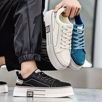 Мужская мода, повседневная низкая обувь для скейтбординга, удобные кроссовки для мальчиков, студенты, трендовая мягкая подошва, классическая дышащая нескользящая спортивная обувь 39 чёрный