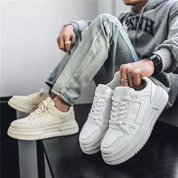 Мужская мода, повседневная низкая обувь для скейтбординга, удобные кроссовки для мальчиков, студенты, трендовая мягкая подошва, классическая дышащая нескользящая спортивная обувь 39 белый
