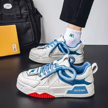 Мужская мода, повседневная низкая обувь для скейтбординга, удобные кроссовки для мальчиков, студенты, трендовая мягкая подошва, классическая дышащая нескользящая спортивная обувь 39 чёрный/бежевый