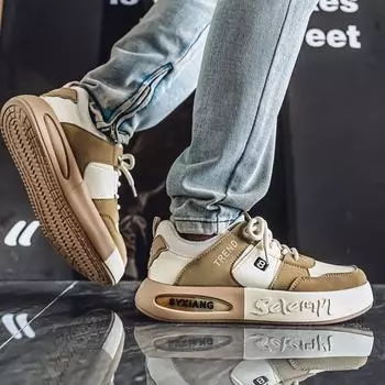 Мужская мода, повседневная низкая обувь для скейтбординга, удобные кроссовки для мальчиков, студенты, трендовая мягкая подошва, классическая дышащая нескользящая спортивная обувь 39 белый/синий