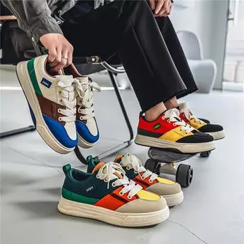 Мужская мода, повседневная низкая обувь для скейтбординга, удобные кроссовки для мальчиков, студенты, трендовая мягкая подошва, классическая дышащая нескользящая спортивная обувь 39