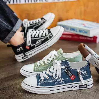 Мужская мода, повседневная низкая обувь для скейтбординга, удобные кроссовки для мальчиков, студенты, трендовая мягкая подошва, классическая дышащая нескользящая спортивная обувь 39 синий