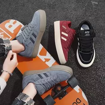 Мужская мода, повседневная низкая обувь для скейтбординга, удобные кроссовки для мальчиков, студенты, трендовая мягкая подошва, классическая дышащая нескользящая спортивная обувь 39 синий