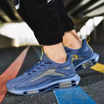 Мужская мода, повседневная обувь для бега на четыре сезона, высокоэластичные летающие тканые туфли для мальчиков, удобные кроссовки для студентов, трендовая классическая дышащая обувь для мужчин 38 чёрный/белый