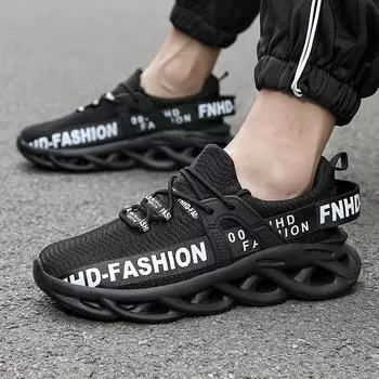 Мужская мода, повседневная обувь для бега на четыре сезона, высокоэластичные летающие тканые туфли для мальчиков, удобные кроссовки для студентов, трендовая классическая дышащая обувь для мужчин 36 синий