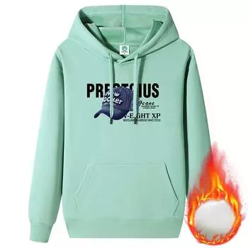 Мужская мода повседневная осень-зима с длинным рукавом с капюшоном толстовки и свитшоты M белый