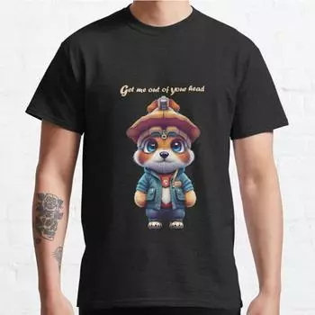 Мужская мода повседневные футболки с короткими рукавами и принтом медведя Get Me Out of Your Head черные классические футболки больших размеров S чёрный