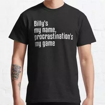 Мужская мода повседневные футболки с короткими рукавами Billy s My Name черные футболки больших размеров S чёрный