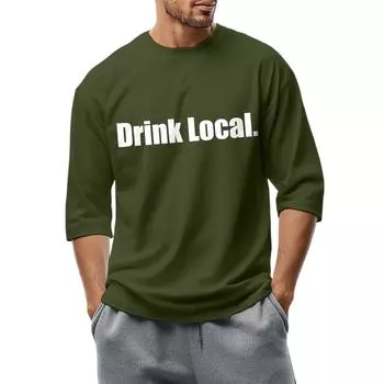 Мужская Мода Повседневный Принт Дня Независимости Вырез Рукав Семь Восьмых Топ Футболка L армия зеленый