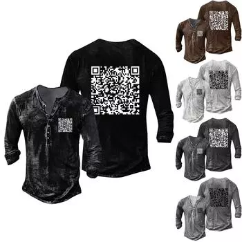 Мужская мода повседневный свободный пуловер с длинным рукавом с принтом Spoof Fun L чёрный