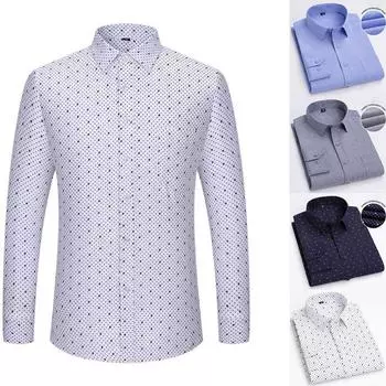 Мужская мода с длинным рукавом классическая простая рубашка повседневная деловая классическая рубашка больших размеров 44