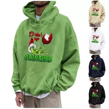 Мужская мода, свободная повседневная толстовка с длинным рукавом и свободным воротником, повседневный топ, пуловер с длинными рукавами, толстовка XXXXL зелёный