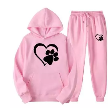 Мужская мода толстовка костюм осень и зима Love пуловер толстовка с капюшоном комплекты повседневная спортивная одежда больших размеров XXXL белый