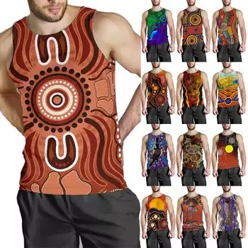 Мужская мода в гавайском стиле, пляжная спортивная майка, мужской жилет с принтом в тренажерном зале XXXL
