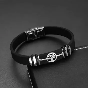 Мужская мода World Tree браслет простой регулируемый силиконовый браслет праздничный подарок аксессуары для вечеринок чёрный