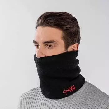 Мужская мода, зимний теплый флисовый шейный платок с подкладкой, в китайском стиле, однотонный, вышитый, утеплитель для шеи, для езды на велосипеде