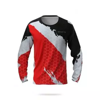 Мужская модная 3D-печатная футболка с круглым вырезом и длинным рукавом, дышащая для рыбалки, походов, тренировок, активного отдыха S