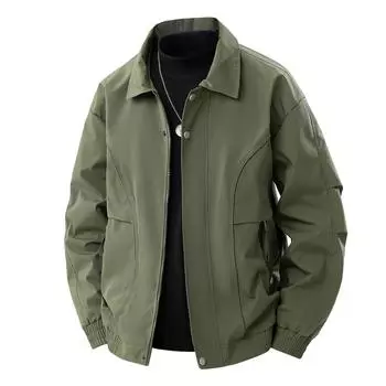Мужская модная американская повседневная куртка с лацканами - весенняя рабочая одежда для пилотов, доступны большие размеры XL (120-145 kg)