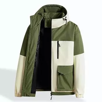 Мужская модная брендовая цветная ветрозащитная куртка с несколькими сумками, спортивная повседневная куртка для альпинизма M коричневый