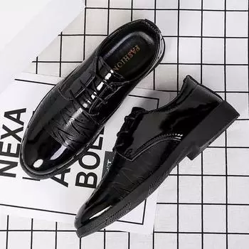 Мужская модная британская кожаная обувь: Официальные и повседневные наряды для весны, осени, свадеб и молодежи. 42