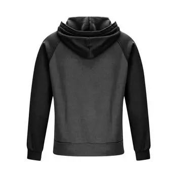 Мужская модная цветная свободная толстовка с длинным рукавом и капюшоном, спортивный топ с несколькими карманами S синий