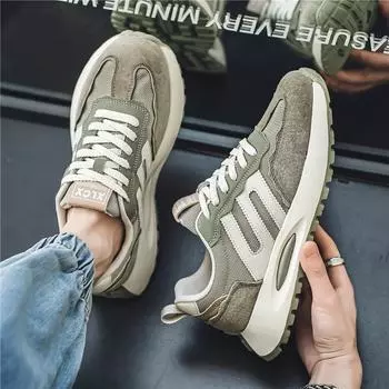 Мужская модная дышащая повседневная обувь на мягкой подошве, студенческие спортивные кроссовки для бега, трендовая удобная уличная обувь 39 светло-зеленый