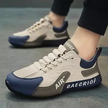 Мужская модная дышащая повседневная обувь, студенческие спортивные кроссовки для бега, мужская удобная спортивная уличная обувь 39 чёрный/белый