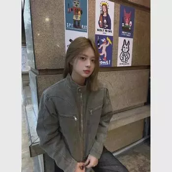 Мужская модная европейская и американская уличная мода куртка из искусственной кожи для мотоцикла M серый