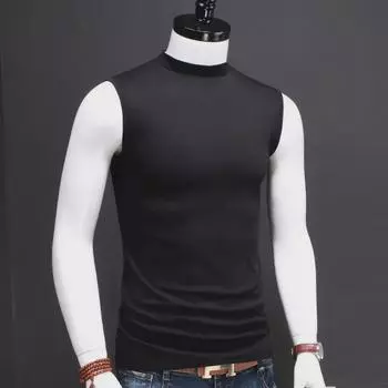 Мужская модная футболка без рукавов Ice Silk Slim с полуводолазкой 3XL