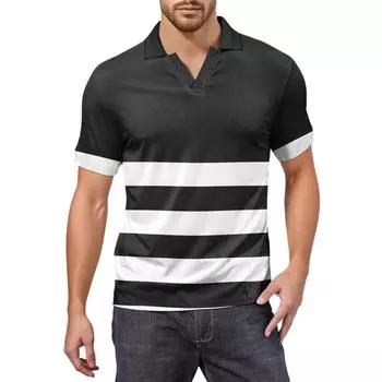 Мужская модная футболка для гольфа с коротким рукавом и V-образным вырезом XXXL чёрный