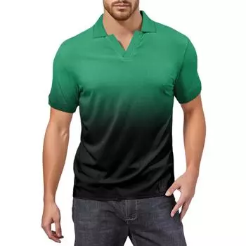 Мужская модная футболка для гольфа с коротким рукавом и V-образным вырезом XXL чёрный