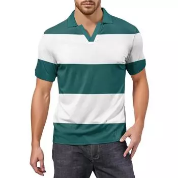 Мужская модная футболка для гольфа с коротким рукавом и V-образным вырезом XXXL