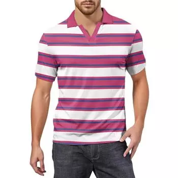 Мужская модная футболка для гольфа с коротким рукавом и V-образным вырезом XXL фиолетовый