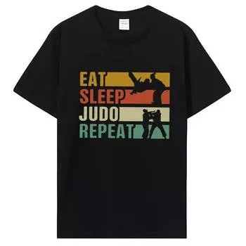 Мужская модная футболка, одежда унисекс, футболка для дзюдо, повтора, джиу-джитсу, боевые искусства, футболки унисекс, хлопковая футболка большого размера