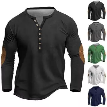 Мужская модная футболка с длинным рукавом и вышивкой, весенне-осенний пуловер с длинными рукавами и принтом, толстовка L чёрный