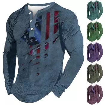 Мужская модная футболка с длинным рукавом и вышивкой, весенне-осенний пуловер с длинными рукавами и принтом, толстовка L синий