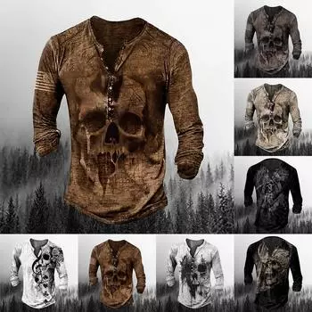 Мужская модная футболка с длинным рукавом и вышивкой, весенне-осенний пуловер с длинными рукавами и принтом, толстовка L чёрный