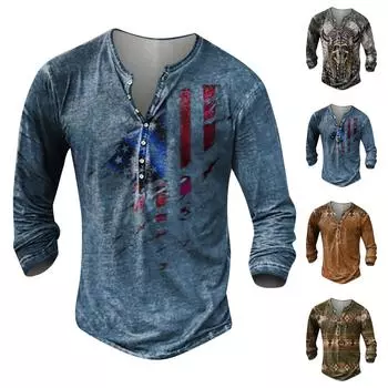 Мужская модная футболка с длинным рукавом и вышивкой, весенне-осенний пуловер с длинными рукавами и принтом, толстовка M оранжевый