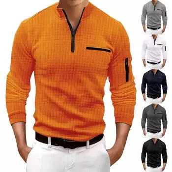 Мужская модная футболка с длинным рукавом и вышивкой, весенне-осенний пуловер с длинными рукавами, толстовка XL шафрановый