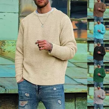 Мужская модная футболка с длинным рукавом и вышивкой, весенне-осенний пуловер с длинными рукавами, толстовка L бежевый