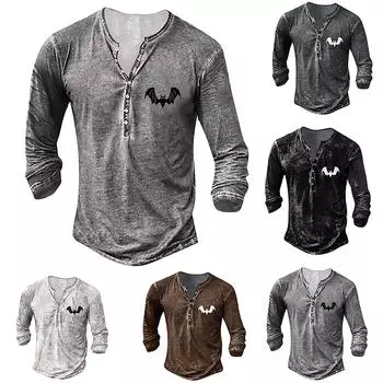 Мужская модная футболка с длинным рукавом и вышивкой, весенне-осенний пуловер с длинными рукавами и принтом, толстовка L чёрный